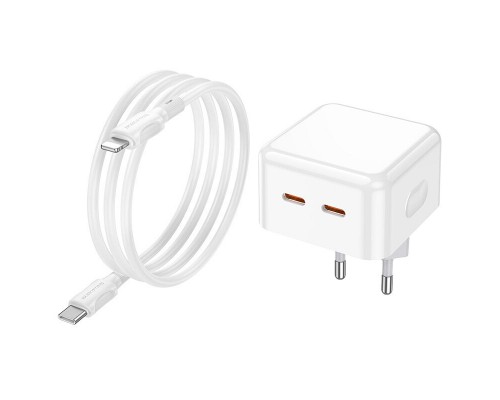 СЗУ Borofone BA76A Source PD35W (2Type-C) + Type-C to Lightning (00000064410_1)