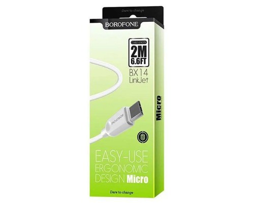 Дата кабель Borofone BX14 USB to MicroUSB (2m) (00000060117_1)