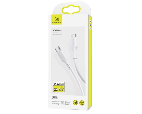 Дата кабель USAMS US-SJ459 U43 Type-C to Type-C 100W PD (1.2m) (00000040259_1)