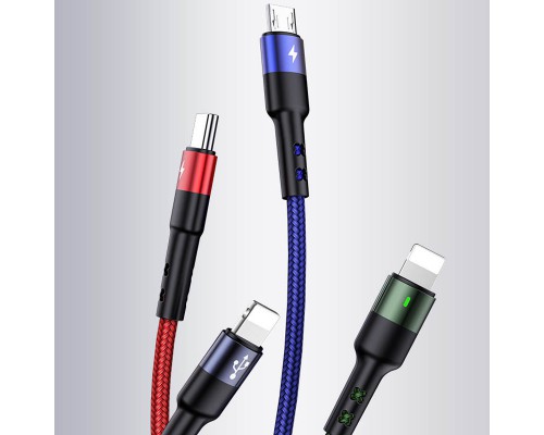 Дата кабель Usams US-SJ411 U26 4in1 USB to Combo 2A (0.35m) (00000051917_1)