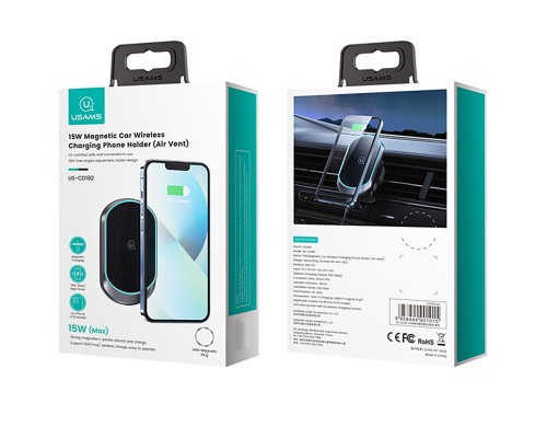 Автодержатель с БЗУ Usams US-CD182 15W Air Vent (00000062685_1)