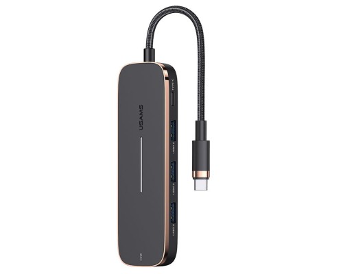 Переходник HUB Usams US-SJ578 5in1 Multifunctional (Type-C to 3USB+Type-C+HDMI ports) (00000062697_1)