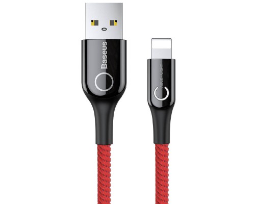Дата кабель Baseus C-shaped (со световым индикатором) USB to Lightning 2.4A (1m) (CALCD) (00000027364_4)