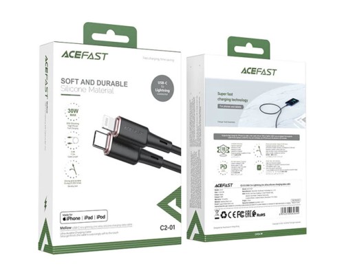 Дата кабель Acefast MFI C2-01 USB-C to Lightning zinc alloy silicone (1m) (00000065915_1)