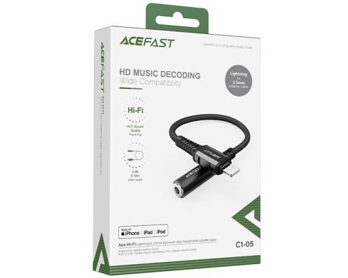 Переходник Acefast MFI C1-05 Lightning to 3.5mm aluminum alloy (00000065919_1)