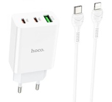 СЗУ Hoco C99A PD20W+QC3.0 (1USB/2Type-C/3A) + Type-C to Lightning (00000067270_1)