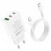 СЗУ Hoco C99A PD20W+QC3.0 (1USB/2Type-C/3A) + Type-C to Lightning (00000067270_1)