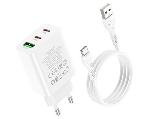 СЗУ Hoco C99A PD20W+QC3.0 (1USB/2Type-C/3A) + USB to Type-C (00000067271_1)