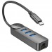 Переходник Borofone DH6 Erudite 4in1 Gigabit Ethernet (Type-C to USB3.0*3+RJ45) (0.2m) (00000073978_1)