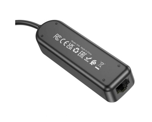 Переходник Borofone DH6 Erudite 4in1 Gigabit Ethernet (Type-C to USB3.0*3+RJ45) (0.2m) (00000073978_1)