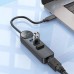 Переходник Borofone DH6 Erudite 4in1 Gigabit Ethernet (Type-C to USB3.0*3+RJ45) (0.2m) (00000073978_1)