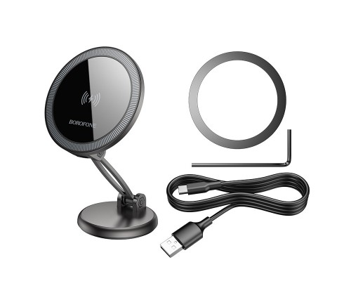 Автодержатель с БЗУ Borofone BH218 Star metal (center console) (00000073980_1)