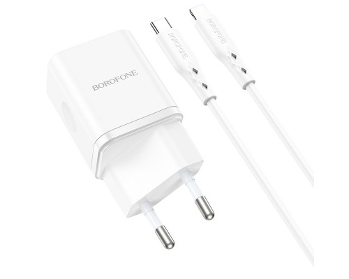 СЗУ Borofone BN7 PD20W+QC3.0 (1USB-A/1C) + Type-C to Lightning (00000073992_1)