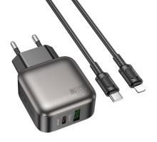 СЗУ Borofone BAS54A Absolute PD20W+QC3.0 (1USB-A/1C) + Type-C to Lightning (00000073993_1)
