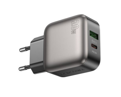 СЗУ Borofone BAS54A Absolute PD20W+QC3.0 (1USB-A/1C) + Type-C to Lightning (00000073993_1)