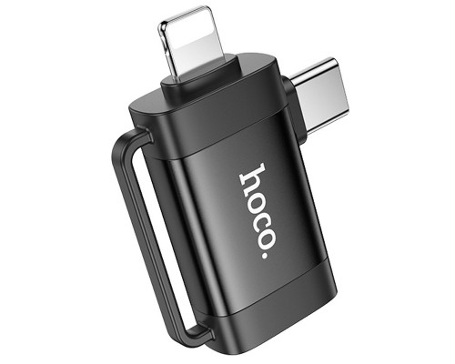 Переходник Hoco UA31F OTG 2in1 Lightning male/Type-C male to USB female (00000074128_2)