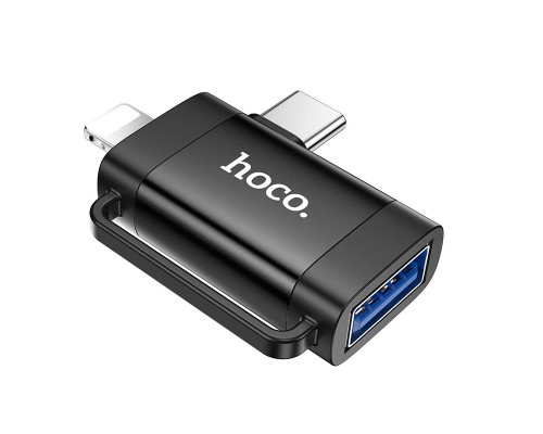 Переходник Hoco UA31F OTG 2in1 Lightning male/Type-C male to USB female (00000074128_2)