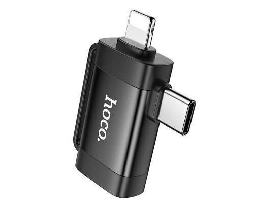 Переходник Hoco UA31F OTG 2in1 Lightning male/Type-C male to USB female (00000074128_2)