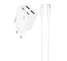 СЗУ Hoco N56 Fundador PD30W four-port (2C2A) + Type-C to Lightning (00000074169_1)