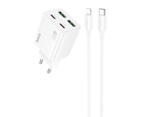 СЗУ Hoco N56 Fundador PD30W four-port (2C2A) + Type-C to Lightning (00000074169_1)