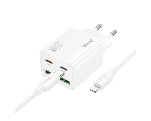СЗУ Hoco N56 Fundador PD30W four-port (2C2A) + Type-C to Lightning (00000074169_1)