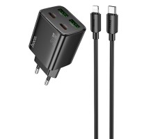 СЗУ Hoco N56 Fundador PD30W four-port (2C2A) + Type-C to Lightning (00000074169_2)