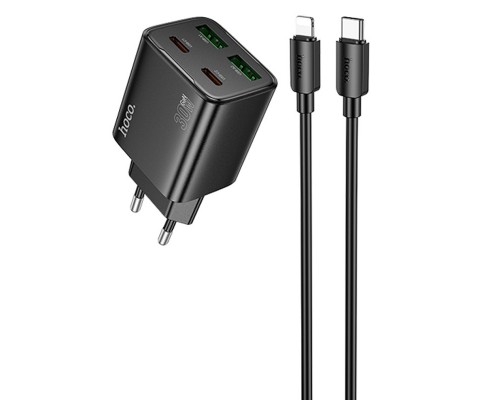 СЗУ Hoco N56 Fundador PD30W four-port (2C2A) + Type-C to Lightning (00000074169_2)