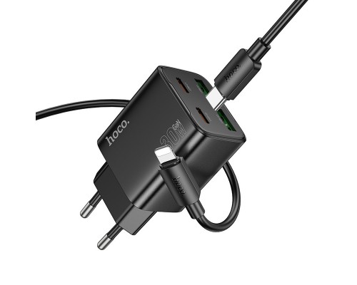 СЗУ Hoco N56 Fundador PD30W four-port (2C2A) + Type-C to Lightning (00000074169_2)