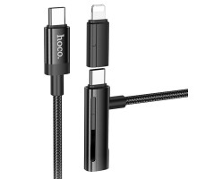 Дата кабель Hoco U135 Incredible 2in1 Type-C to Lightning/Type-C (1m) (00000074171_1)