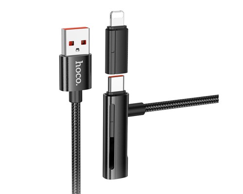 Дата кабель Hoco U135 Incredible 2in1 USB to Lightning/Type-C (1m) (00000074172_1)