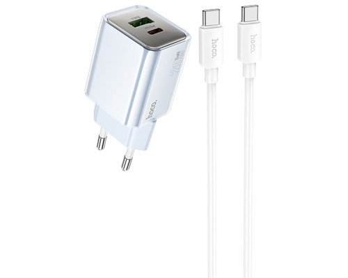 СЗУ Hoco N46 Glorious PD20W+QC3.0 (1USB-A/1C) + Type-C to Type-C (00000073951_2)
