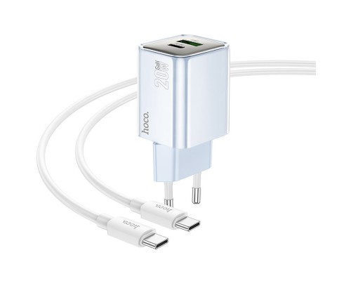 СЗУ Hoco N46 Glorious PD20W+QC3.0 (1USB-A/1C) + Type-C to Type-C (00000073951_2)