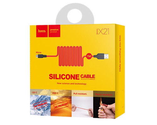 Дата кабель Hoco X21 Silicone MicroUSB Cable (1m) (00000032926_2)
