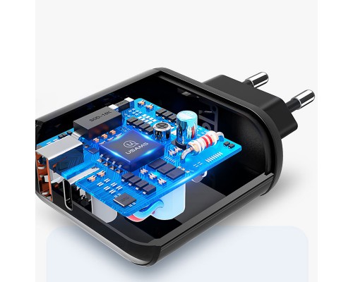 СЗУ USAMS US-CC085 T23 QC3.0+PD3.0 18W Digital Display Fast Charger （EU） (00000034483_1)