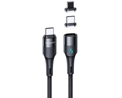 Дата кабель Usams US-SJ495 U66 Magnetic Type-C to Lightning 20W + Type-C 60W (1.2m) (00000042591_1)