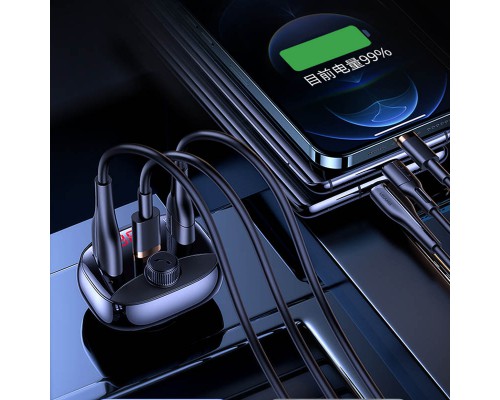 АЗУ Usams US-CC143 C25 50W 2A+C 3 Ports Digital Display Wireless FM Car Charger (00000051951_1)