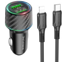 АЗУ Borofone BZ21 Brilliant 48W PD30W+QC3.0 (1Type-C/1USB) + Type-C to Lightning (00000064383_1)