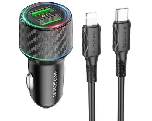 АЗУ Borofone BZ21 Brilliant 48W PD30W+QC3.0 (1Type-C/1USB) + Type-C to Lightning (00000064383_1)