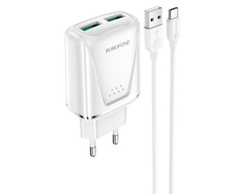 СЗУ Borofone BA54A Wide road QC3.0 (2USB) + Type-C (00000064399_1)