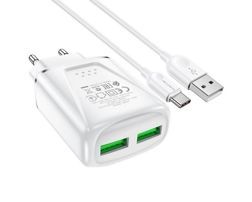 СЗУ Borofone BA54A Wide road QC3.0 (2USB) + Type-C (00000064399_1)