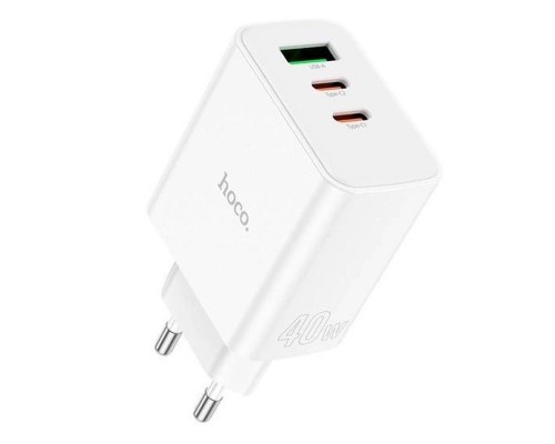 СЗУ Hoco C126A PD40W+QC3.0 (1USB/2Type-C) + Type-C to Lightning (00000068927_1)