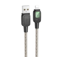 Дата кабель Hoco U124 Stone silicone power-off USB to Lightning (1.2m) (00000067545_1)