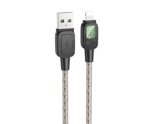 Дата кабель Hoco U124 Stone silicone power-off USB to Lightning (1.2m) (00000067545_1)