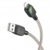 Дата кабель Hoco U124 Stone silicone power-off USB to Lightning (1.2m) (00000067545_1)