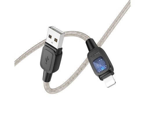 Дата кабель Hoco U124 Stone silicone power-off USB to Lightning (1.2m) (00000067545_1)
