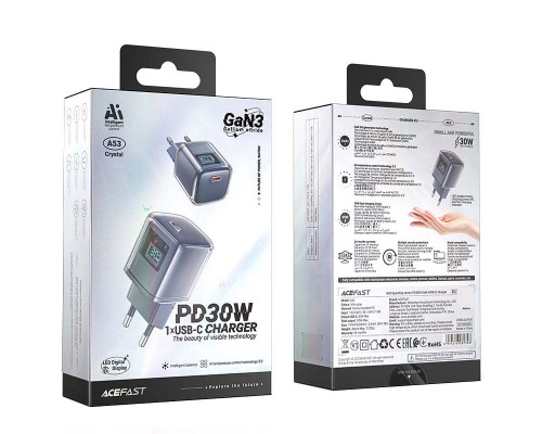 СЗУ Acefast A53 Sparkling series PD30W GaN (USB-C) (00000065889_2)