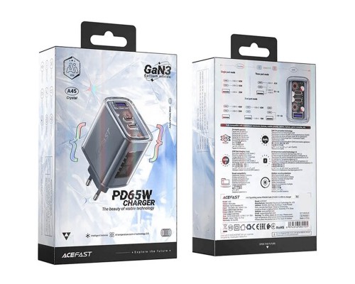 СЗУ Acefast A45 Exploration series PD65W GaN (2*USB-C+USB-A) (00000065890_2)