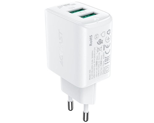 СЗУ Acefast A33 QC18W (USB-A+USB-A) dual port (00000065893_2)