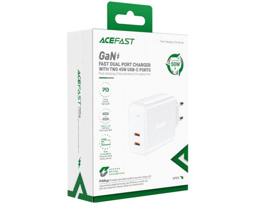 СЗУ Acefast A29 PD50W GaN (USB-C+USB-C) dual port (00000065894_2)