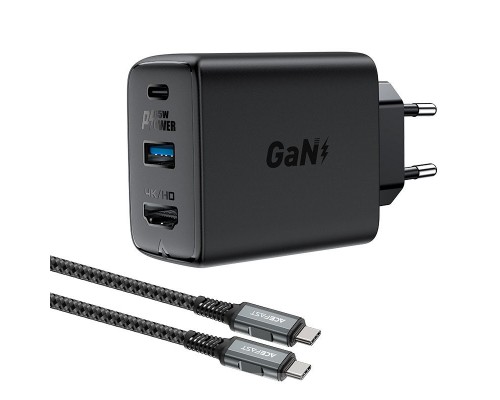 СЗУ Acefast A17 65W GaN multi-function HUB + кабель Type-C to Type-C (00000065897_1)